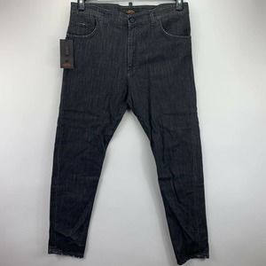 Jared Lang Mens Atelier Skinny Stretch Denim Jeans Black 38